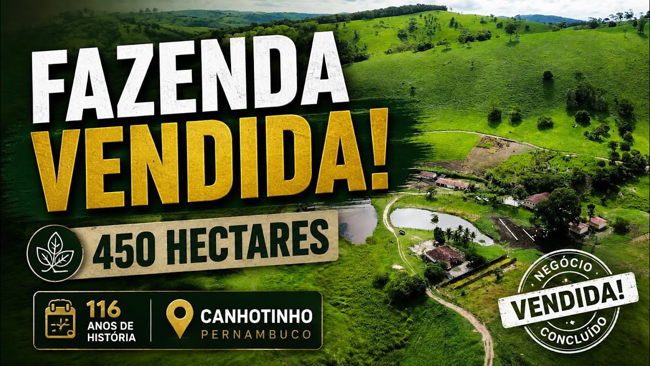 Fazenda com 116 anos localizada em canhotinho Pernambuco com 450 hectares