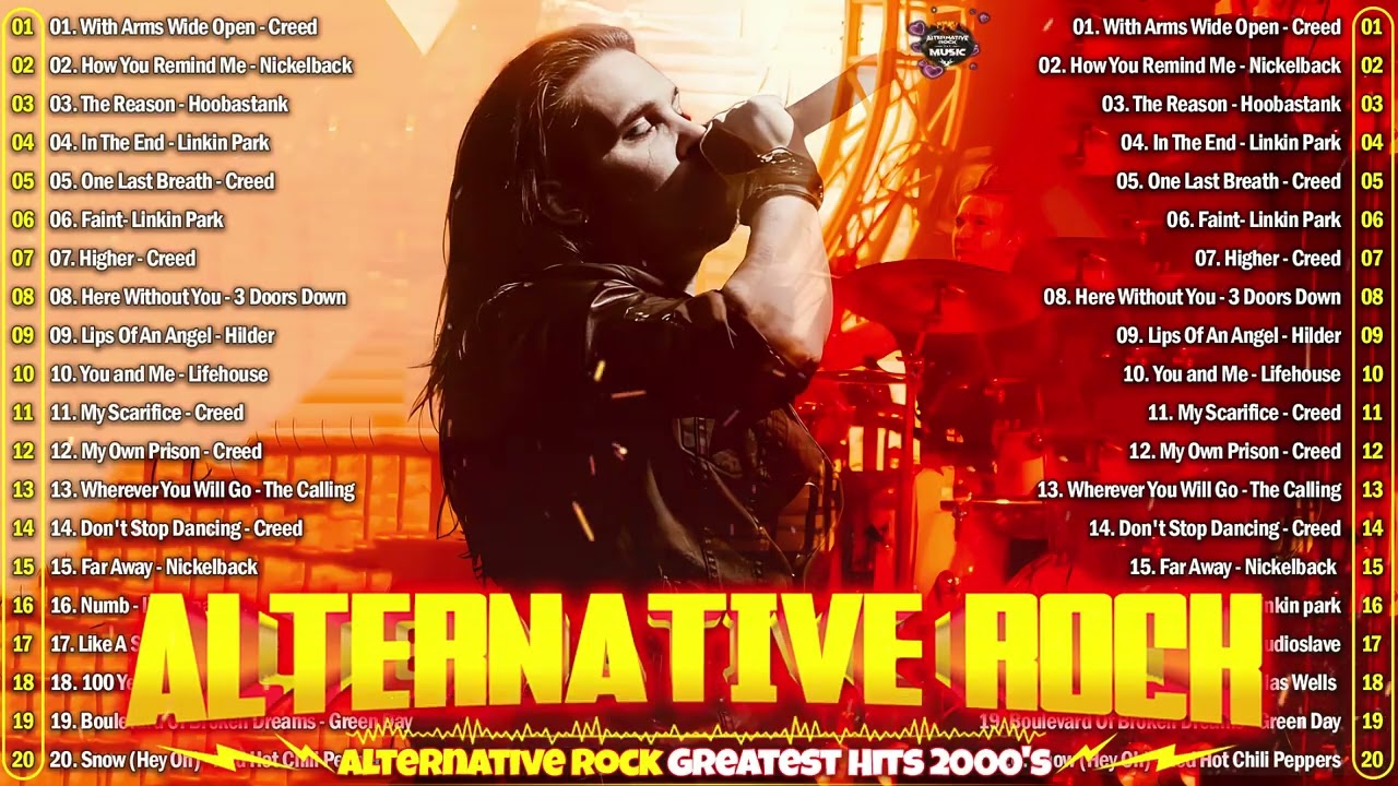Creed, Linkin Park, Metallica, Nickelback, Green Day, Coldplay💕Alternative Rock Greatest Hits 2000's