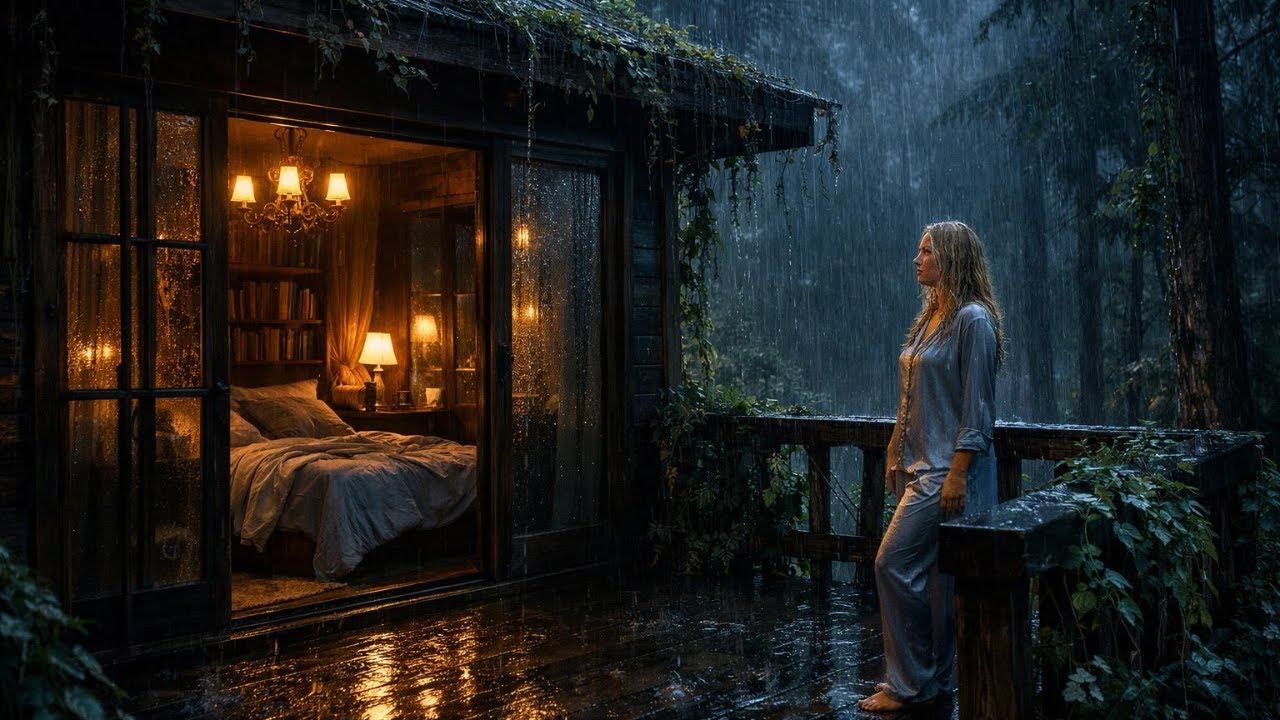 Rain sounds for sleeping 🌧️ Deep Sleep in the Forest - Heavy Rain Sounds for Instant Relief 🌲️