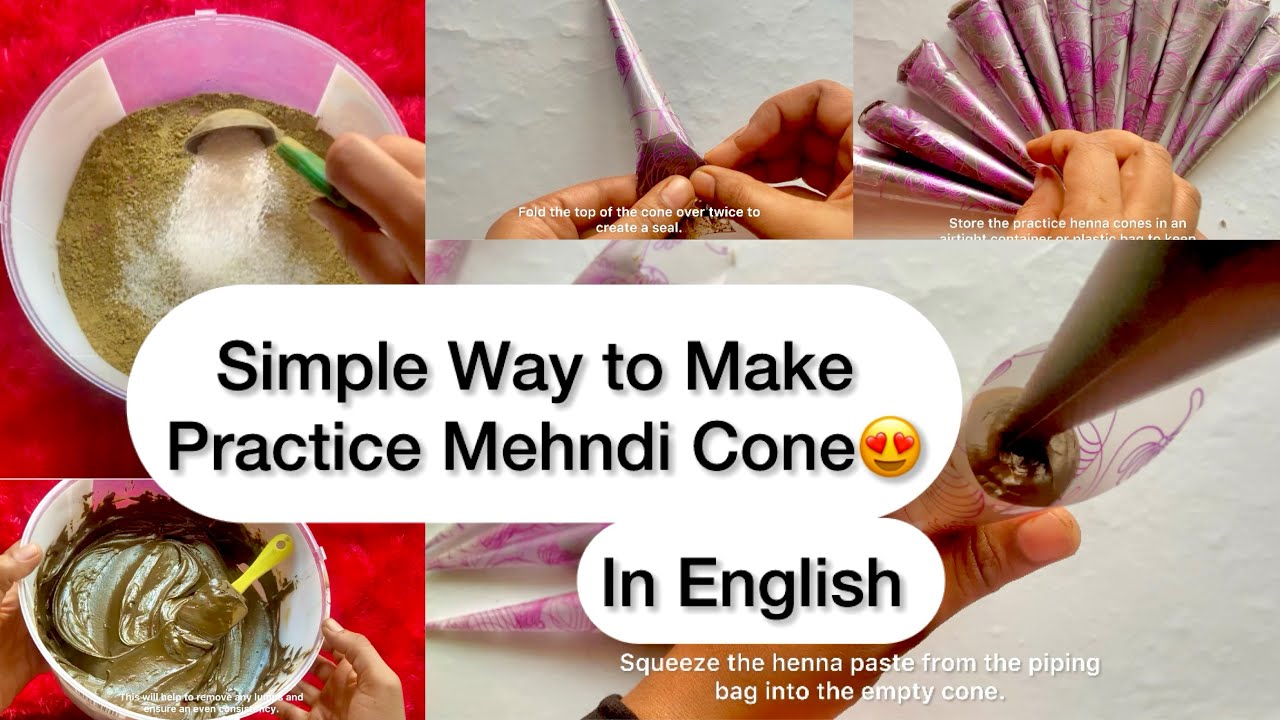 How to make Practice mehndi cones in English || practice henna making |