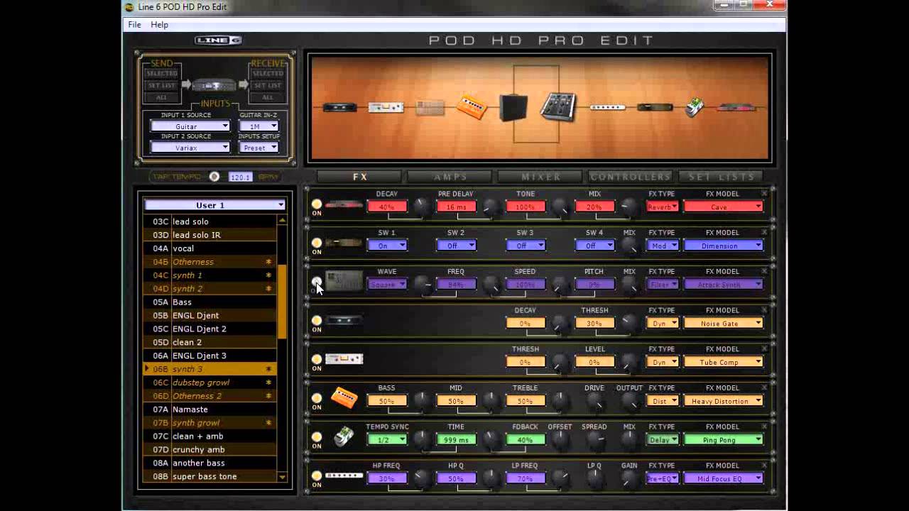 POD HD PRO - synth tones tutorial