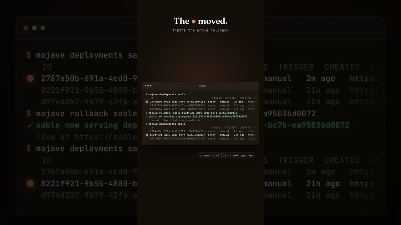 Rollback a bad deploy in seconds