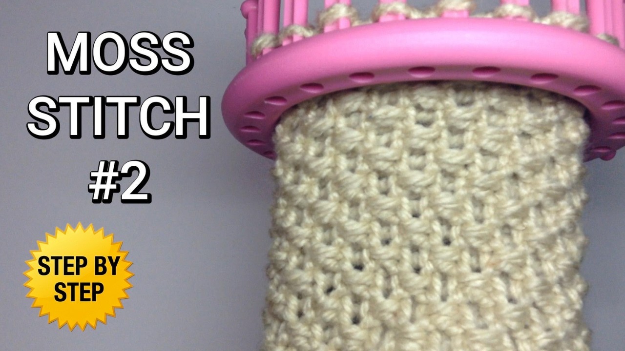 How to knit MOSS STITCH (Version 2) on a Round Loom: Step-by-Step Tutorial