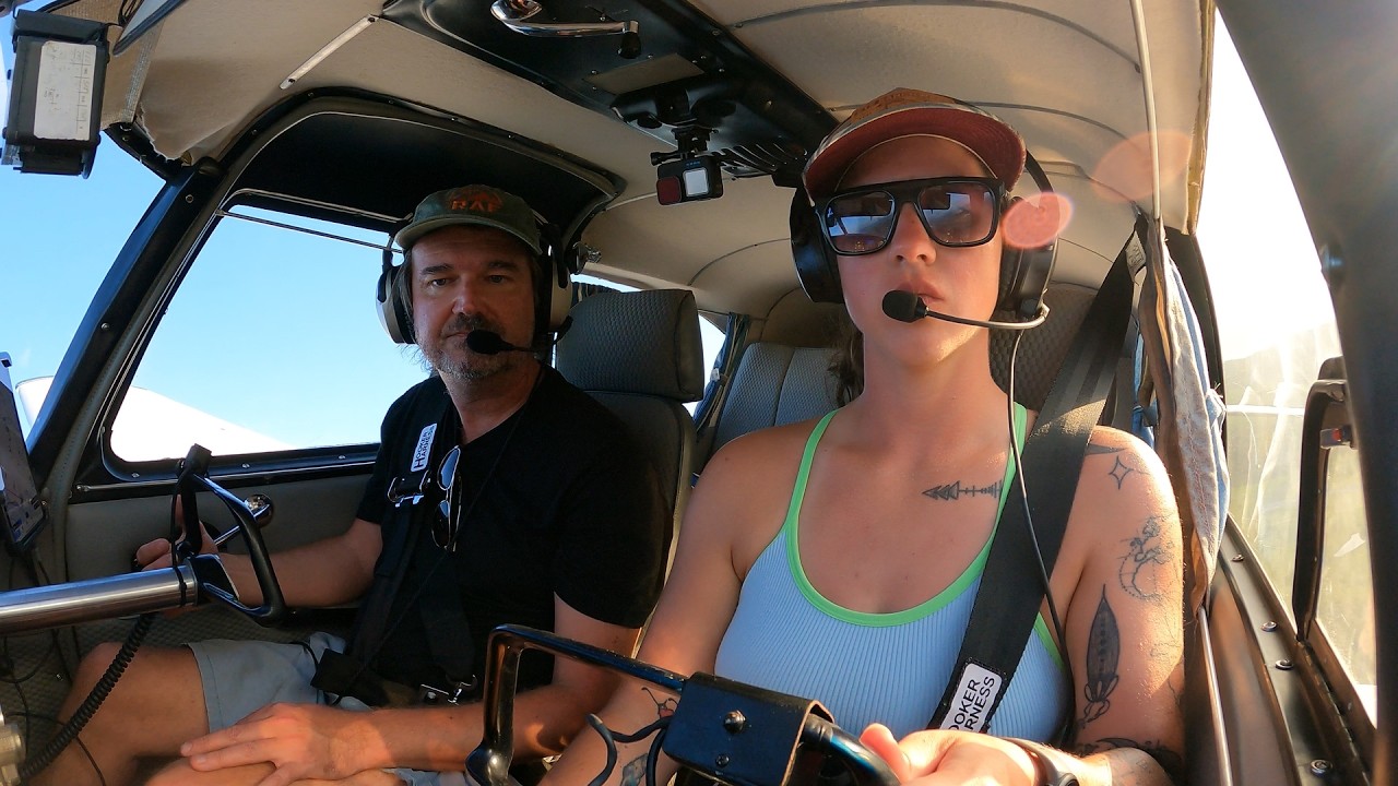 Maddi's First Time - Greasing Two Landings in a Vintage Piper Comanche 250 from the Left Seat KCQF