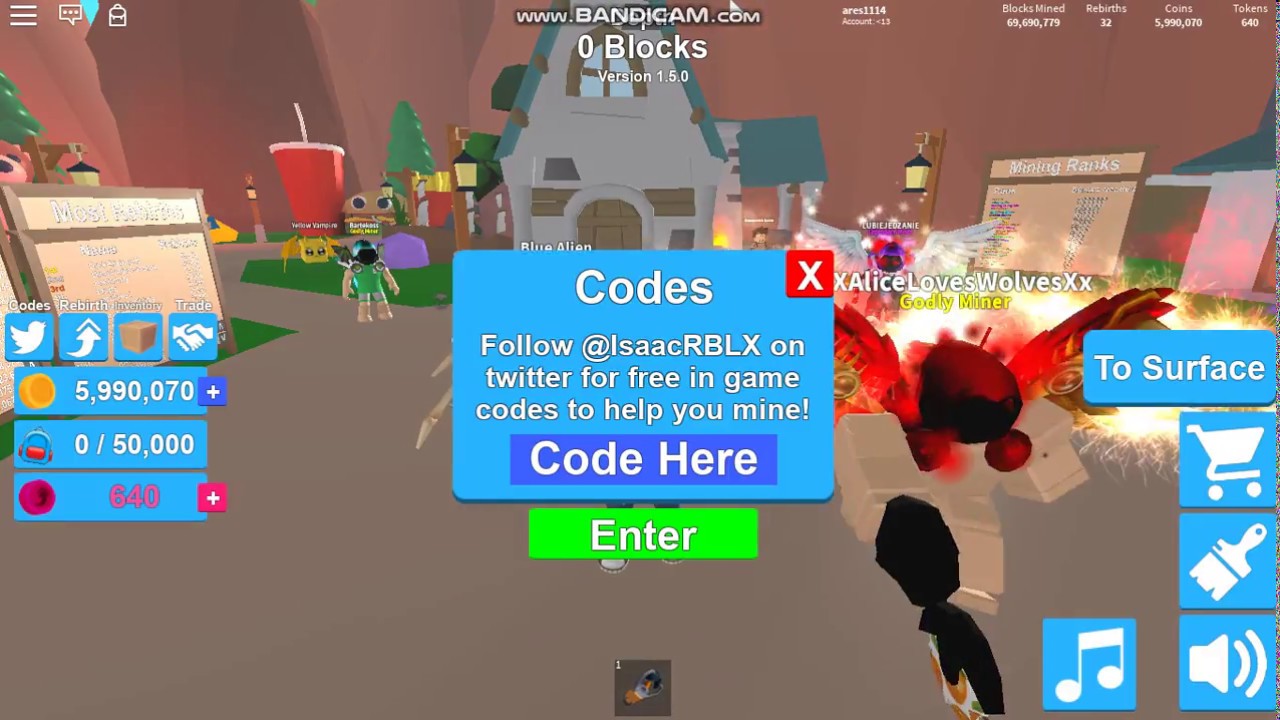 Code For 20 Rebirth Tokens! | Roblox Mining Simulator