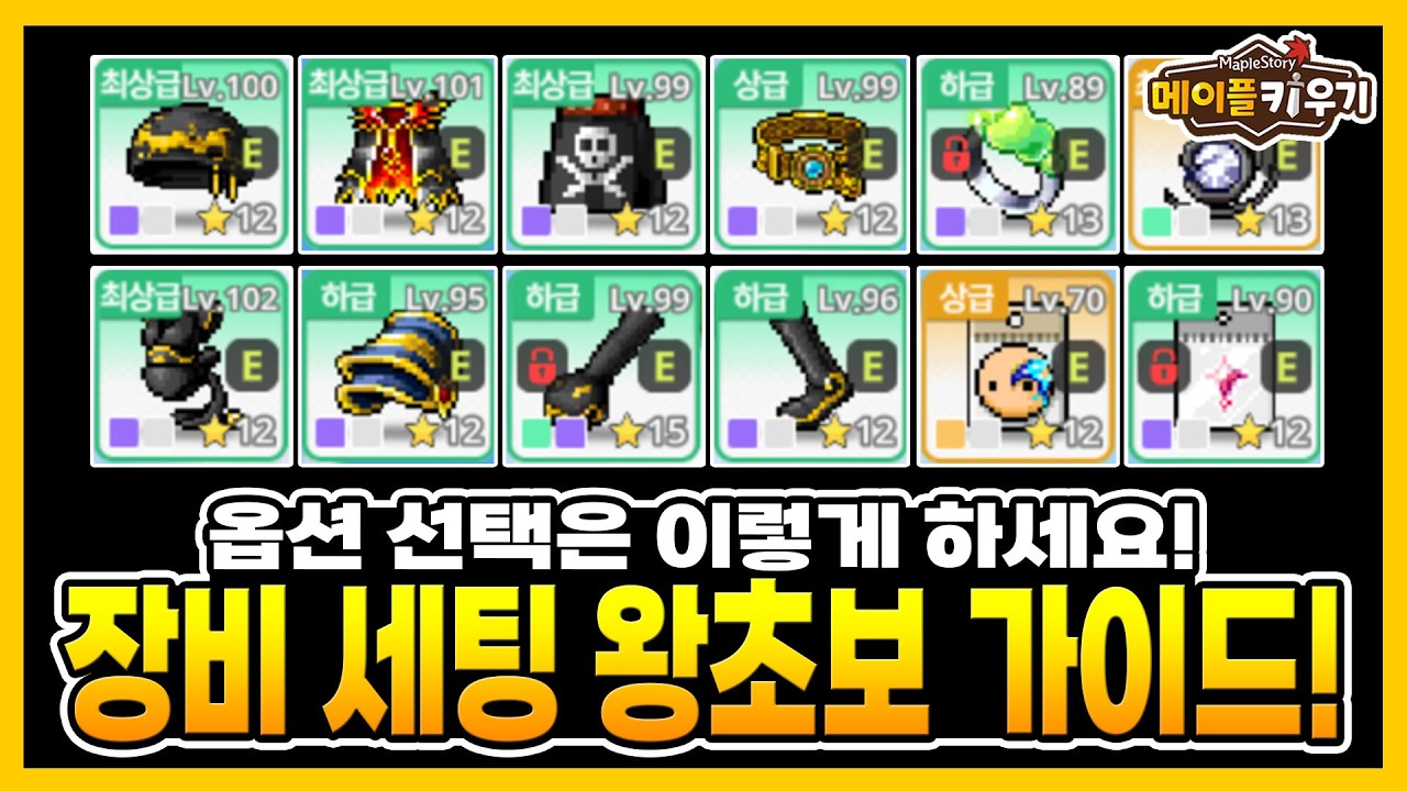 메이플 키우기 - 장비 옵션 가이드! 왕초보 기준! 옵션 선택 이렇게 하세요!