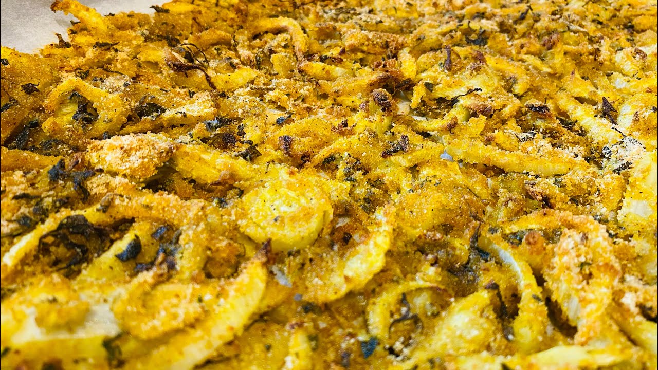 Finocchi profumati gratinati al forno. tagliati sottili. Facili e veloci da preparare ￼