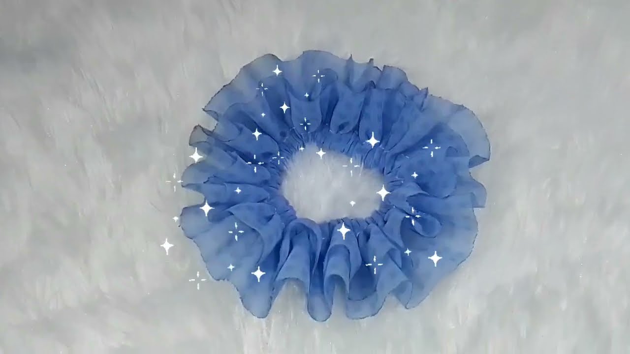 How to Make a Ruffle Scrunchie With Mini Sewing Machine #diyscrunchie #minisewingmachine