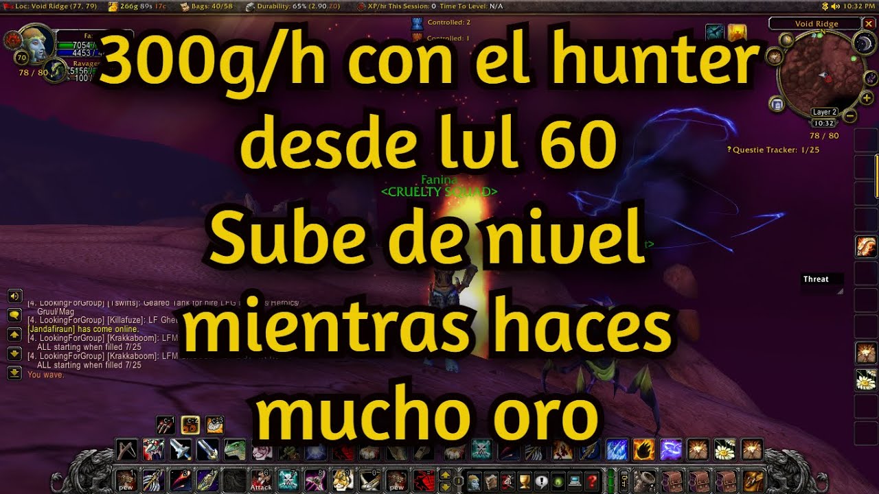 Sube de nivel y farmea oro desde lvl 60 con el hunter WoW Classic TBC