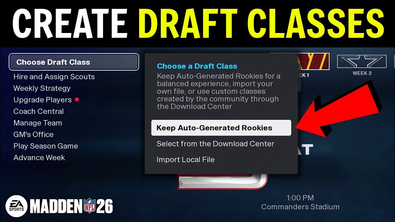 Madden 26: How to Create Draft Classes for Franchise (Draft Saved File)
