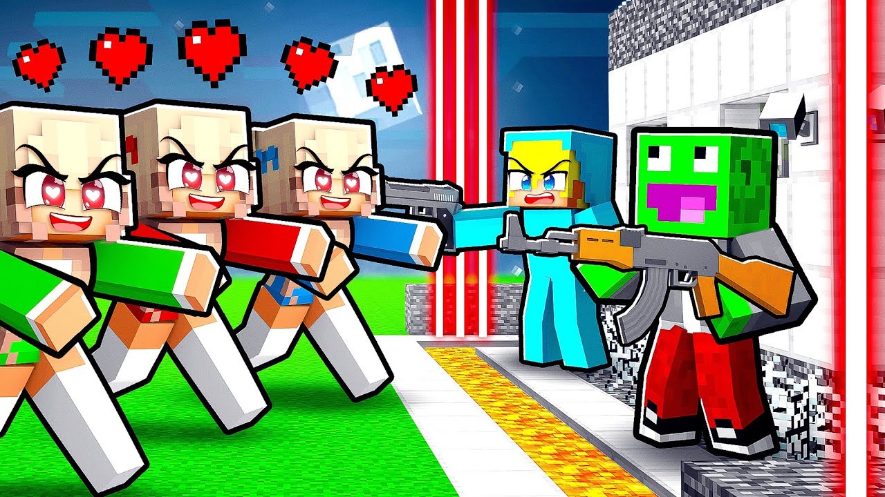 ZAKOCHANE PRZEŚLADOWCZYNIE vs BEZPIECZNY DOM w Minecraft!