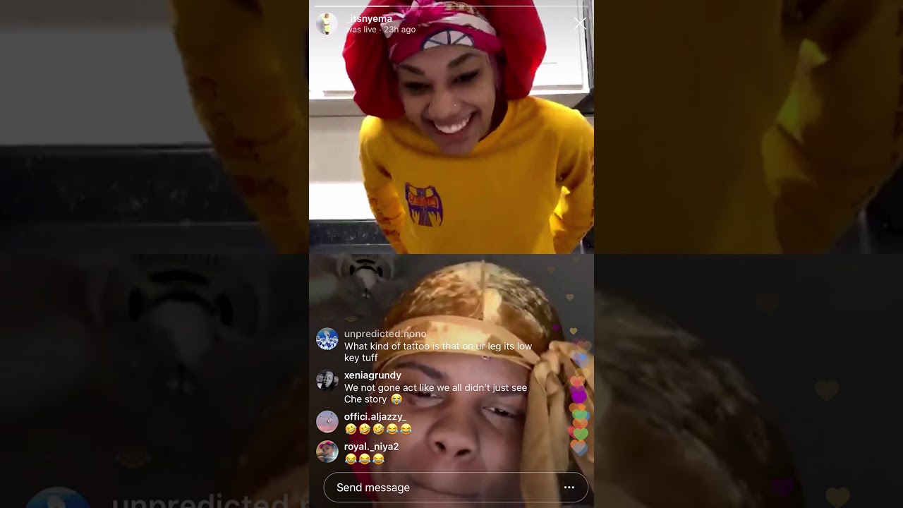 Nyema and Weluvche Instagram live(flirting/arguing) Feb 17