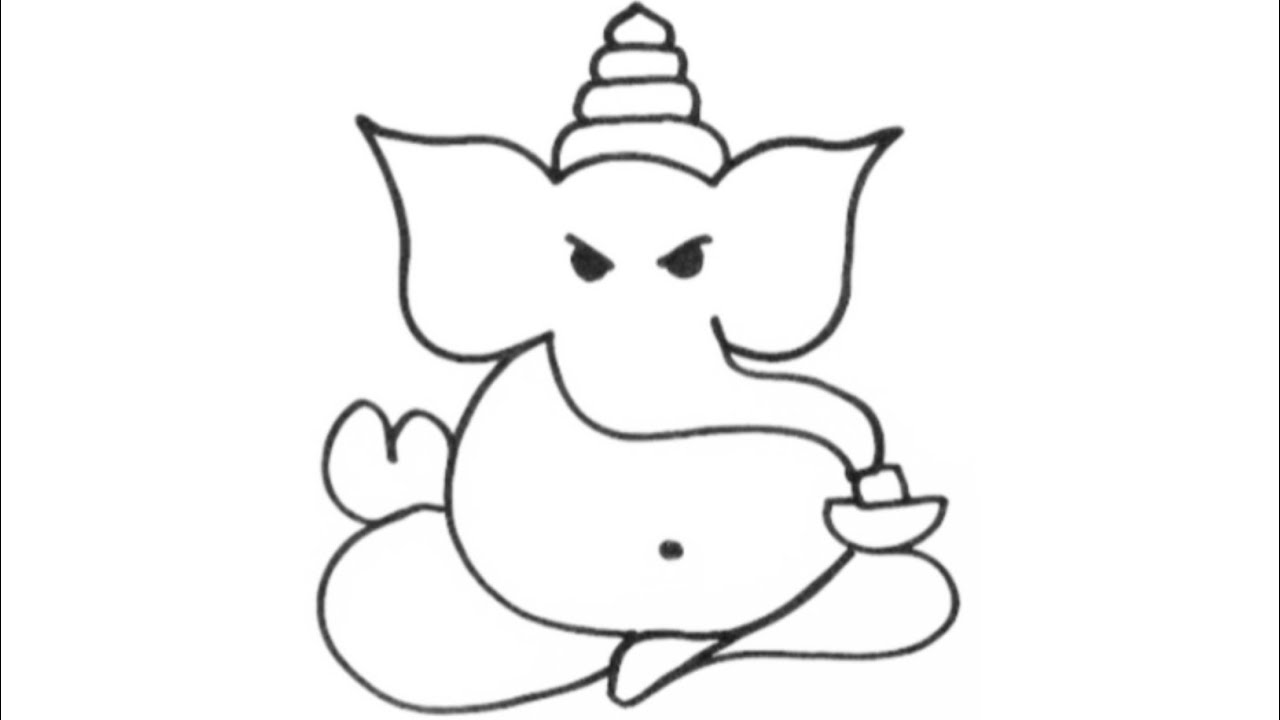 Lord Ganesha Drawing / How To Draw Ganapati Bappa Morya / Ganesh Chaturthi Drawing /Outline Tutorial