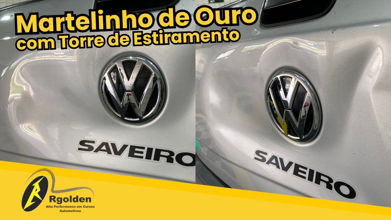 Martelinho de Ouro com Torre de Estiramento: recuperação de amassados grandes em carros!