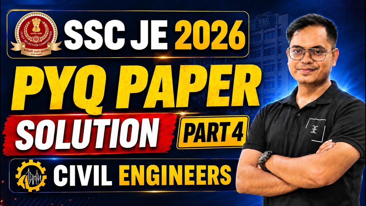 SSC JE 2026 PYQ Paper Solution Part 4 | Civil Engineering Previous Year Solved Paper #sscjepyq