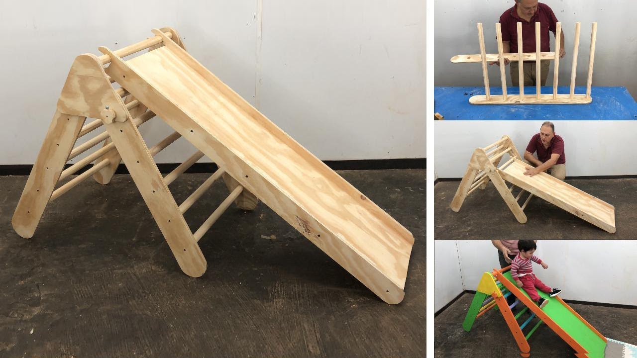 Descubre el Increíble Tobogán de Madera Plegable con Multijuegos para Niños! ¡Diversión sin Límites