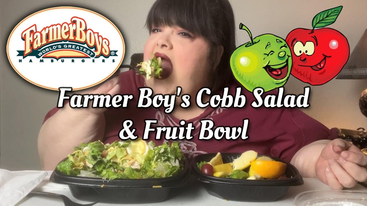 Farmer Boy's Cobb Salad With Fruit Bowl Mukbang Eating Show