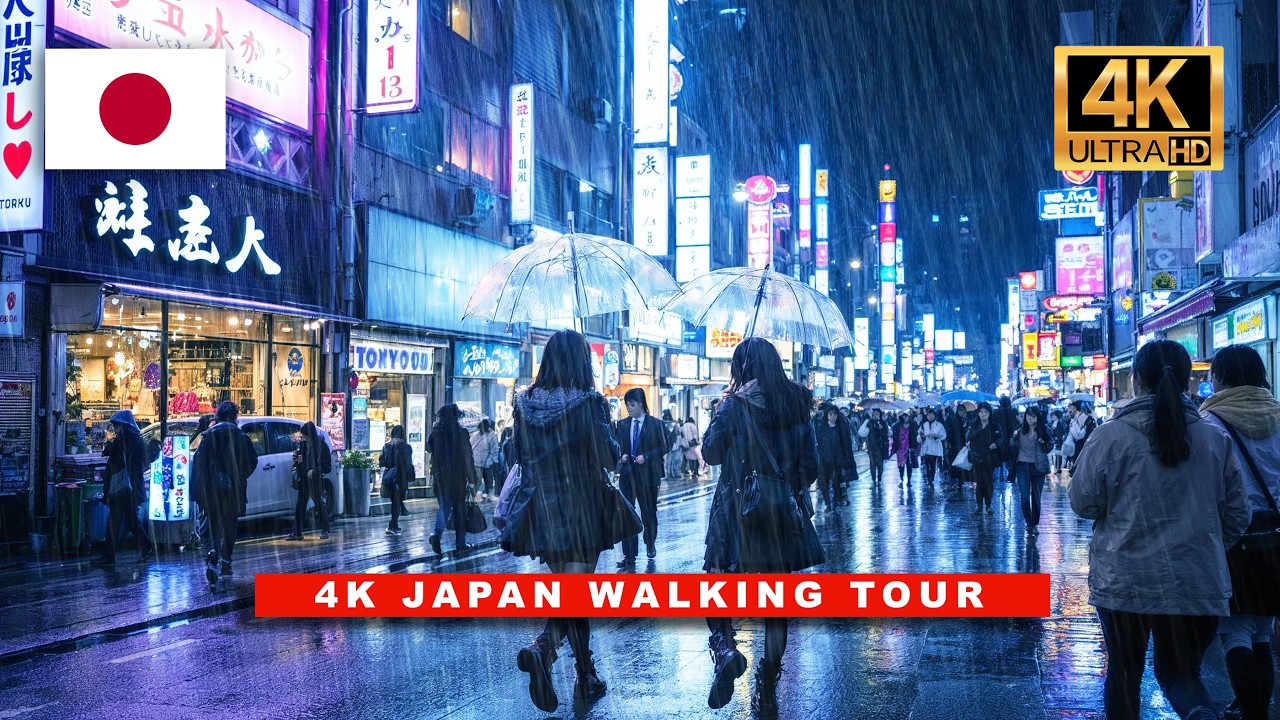 Intense Tokyo Downpour | 4K Japan Rain Walk Through Harajuku ☂️ 