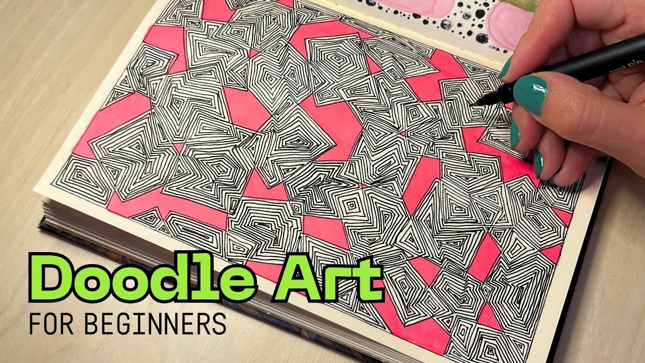 🎨 Doodle Art for Beginners | Easy Relaxing Line Drawing