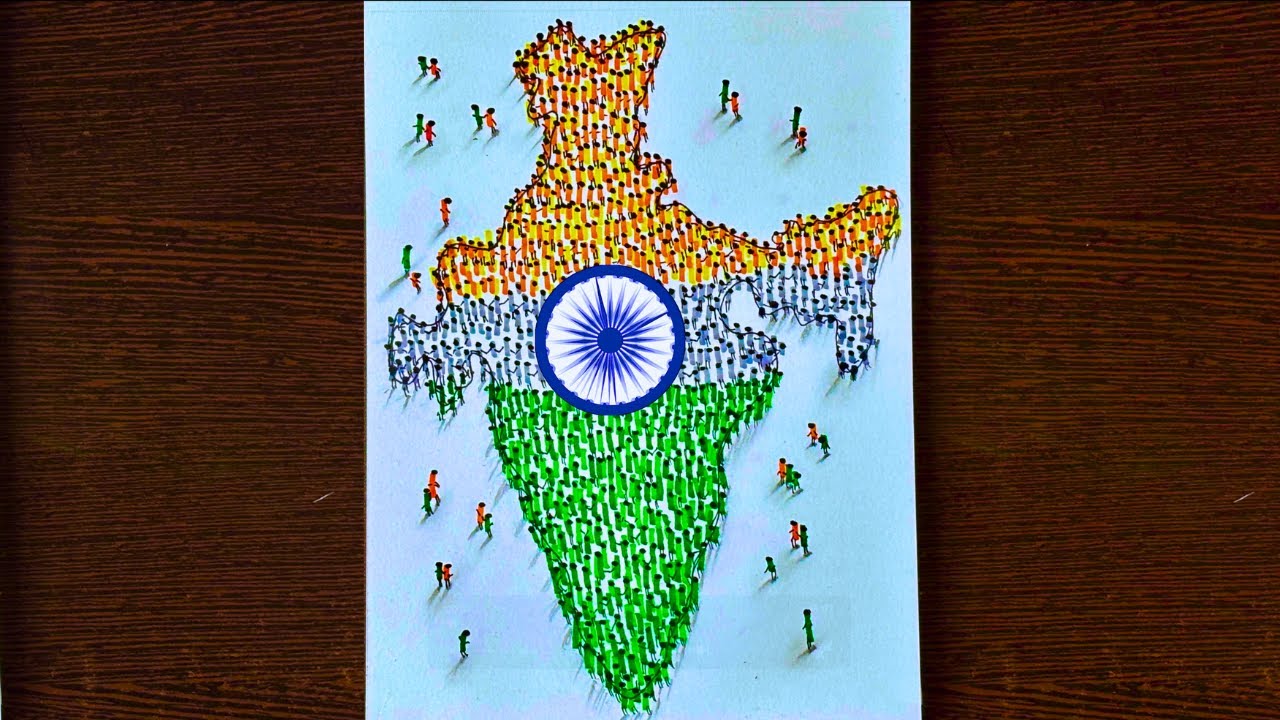 Republic Day Special | India Map Tricolor Drawing