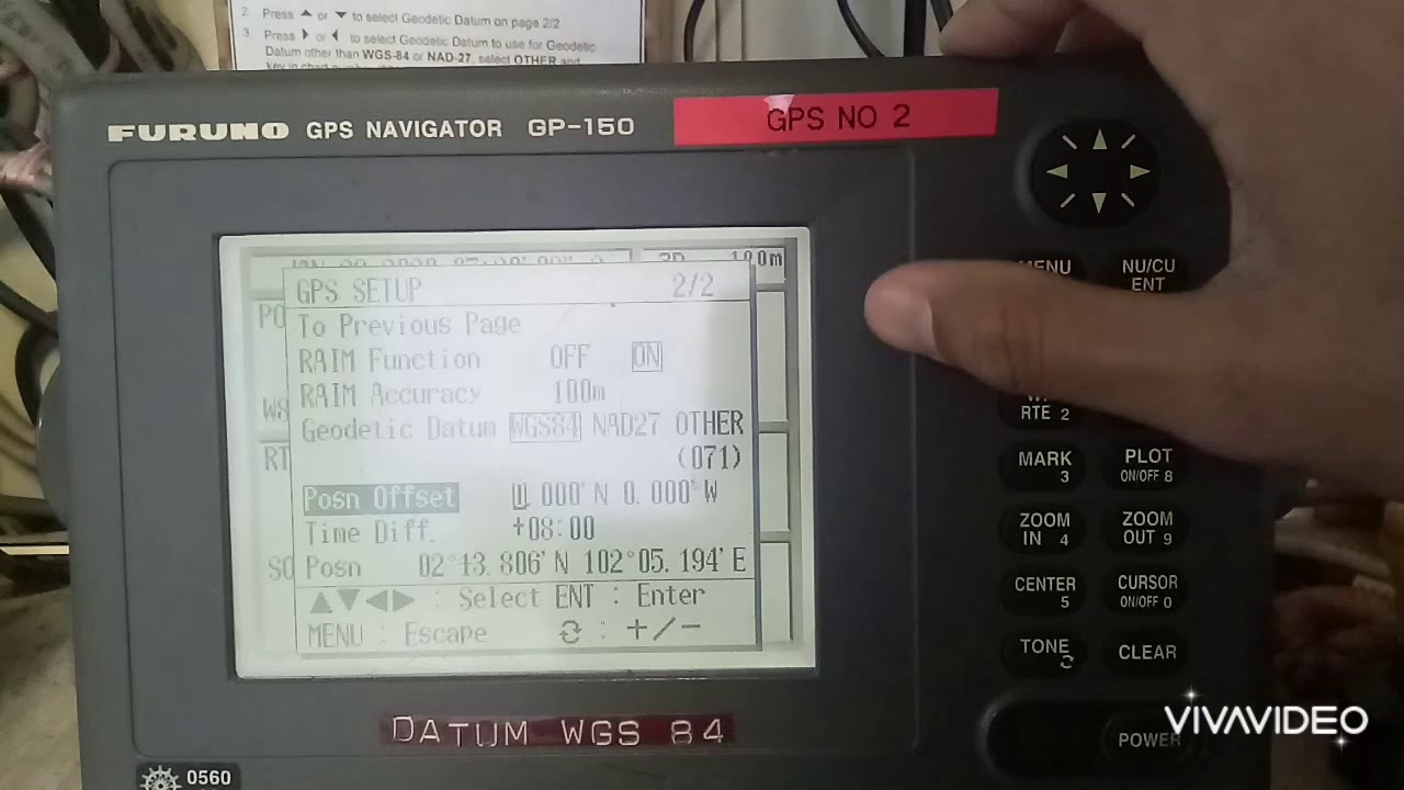 Kerjaan Perwira Kapal - Cara Setting Geodetic Datum GPS FURUNO GP 150