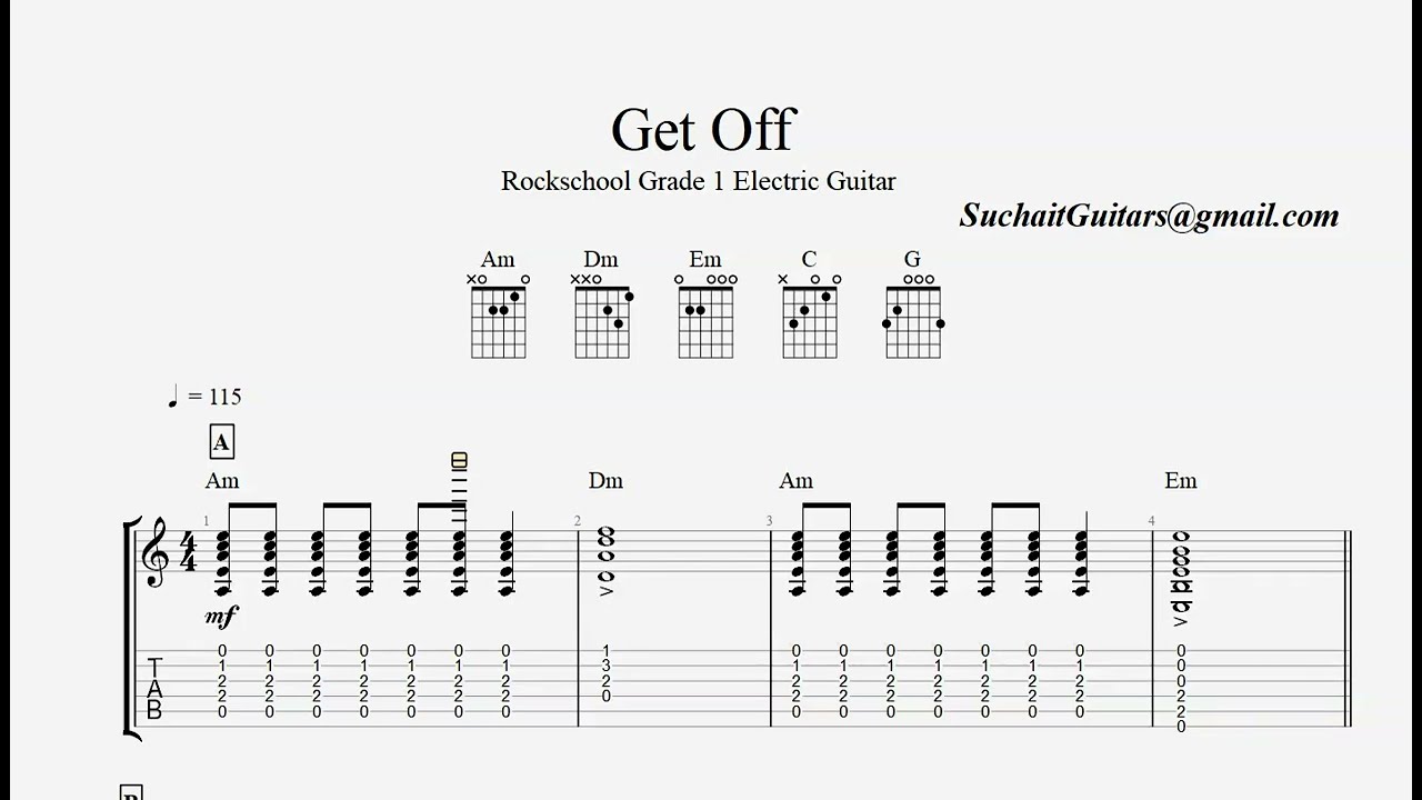 Get off (backing track) - Rockschool Electric Guitar Grade 1 Guitar Lesson.