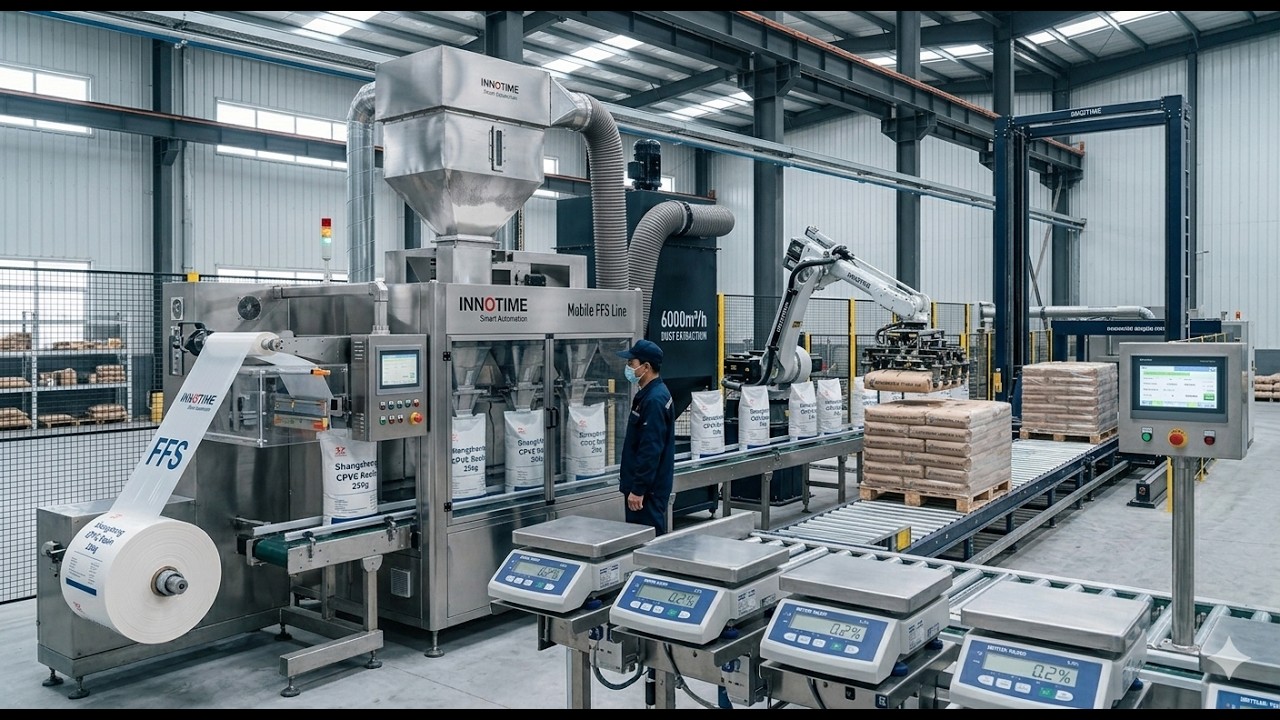 Solve CPVC Dust & Inaccuracy! INNOTIME’s Automated FFS Line: 300 Bags/Hr & Clean Production.