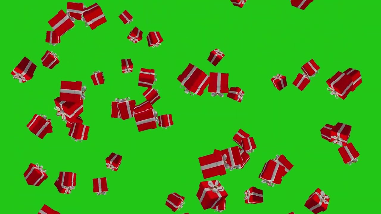 Gift Box Falling Green Screen l Christmas Gift Box Falling l HD