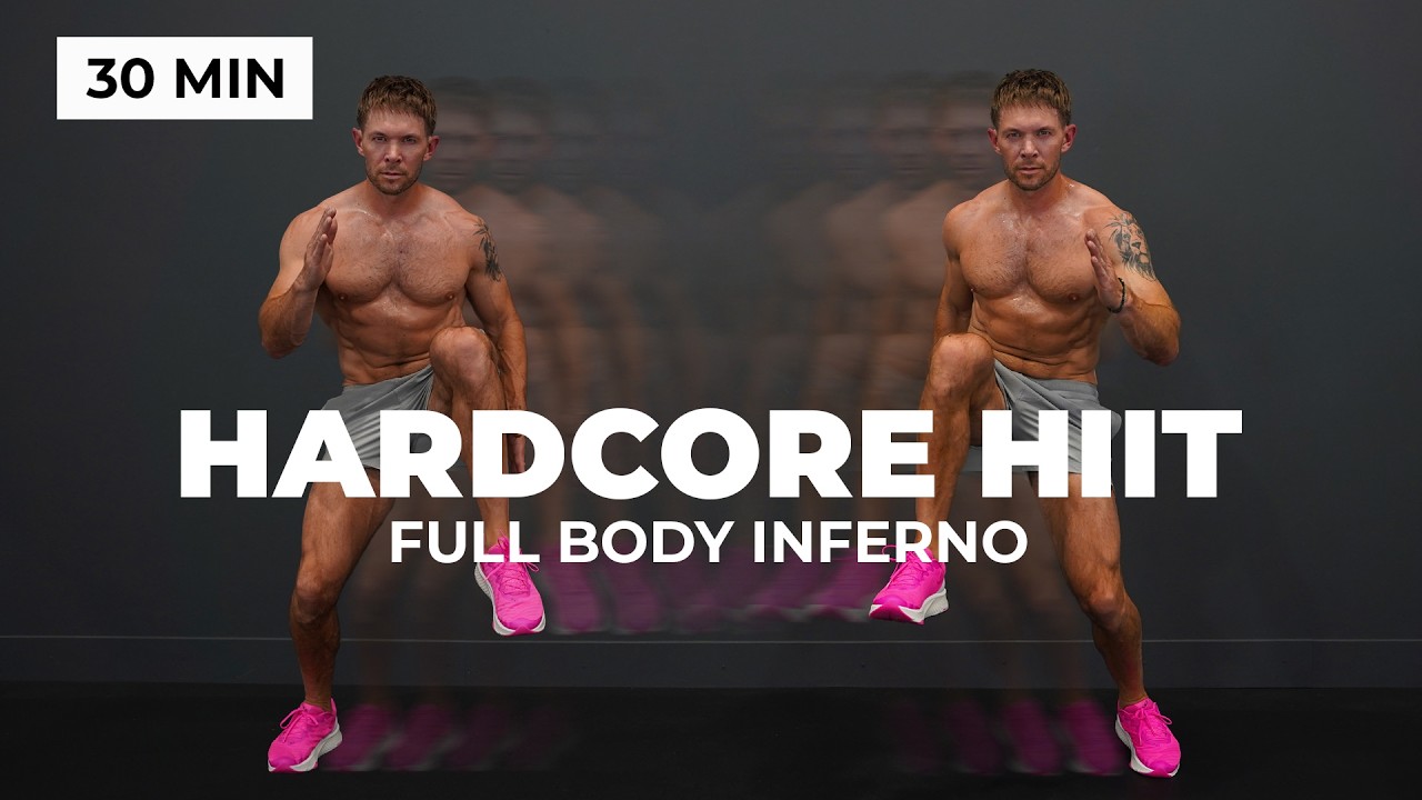 30 Min FULL BODY INFERNO – Hardcore HIIT Workout, No Equipment | 4x5 Method