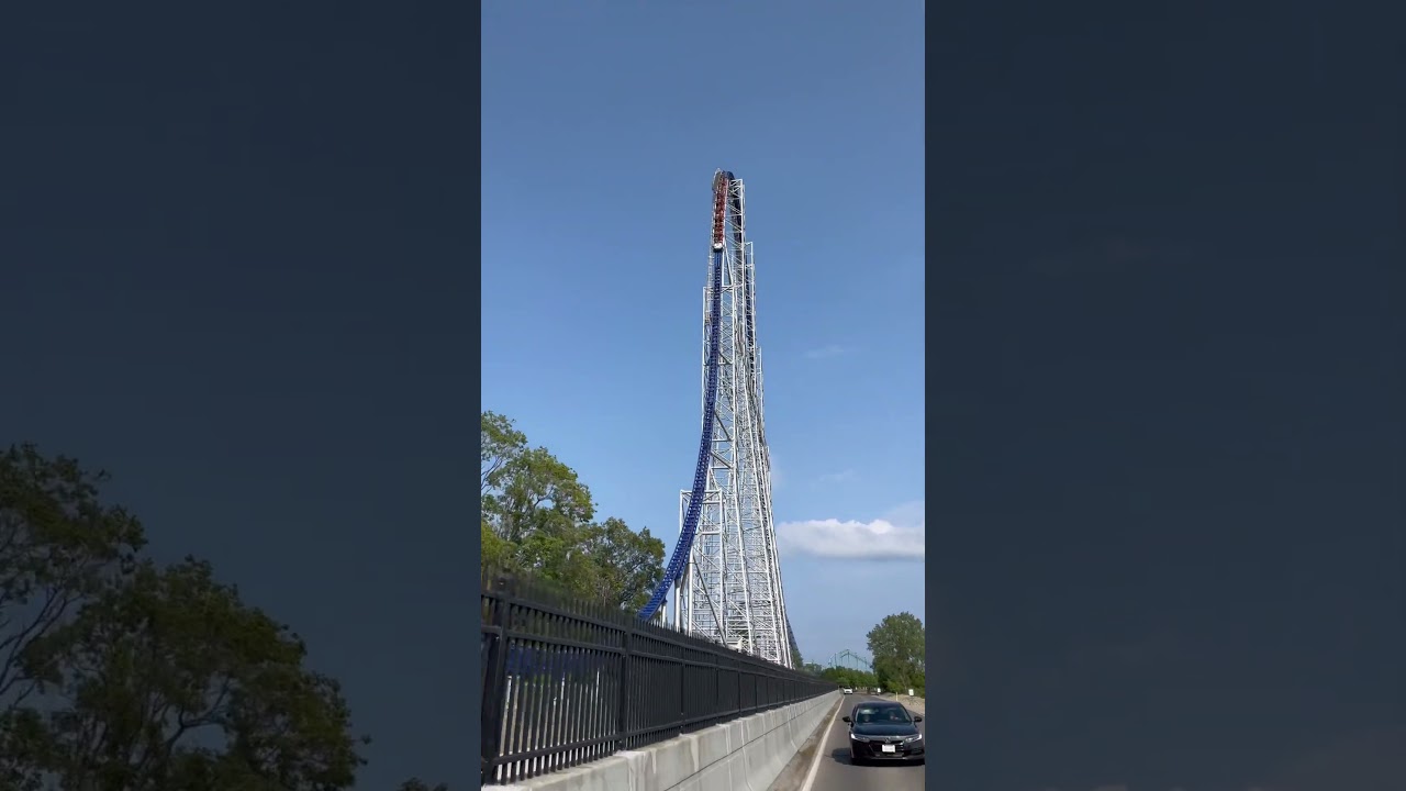 Millennium Force First Drop is 🔥#cedarpoint #amusementpark #sandusky #ohio #rollercoaster