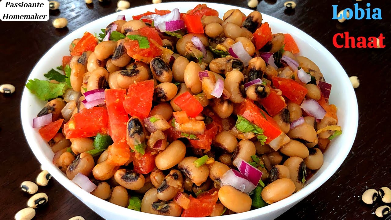 Lobia Chaat - High Protein Snack - Vegetarian Salad - Healthy Black Eyed Peas Salad-Bobbarlu Recipe