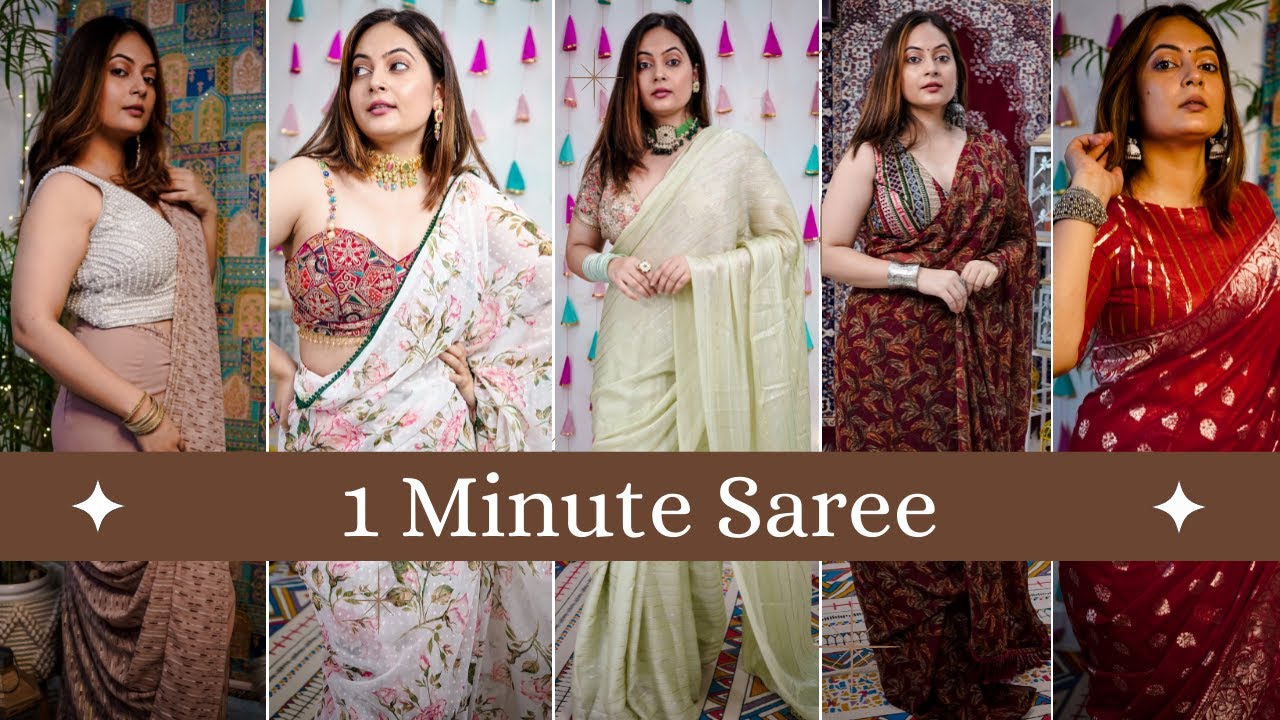 READY TO WEAR SAREE HAUL | 1 Minute Pre Draped Sarees | Amazon TryOn