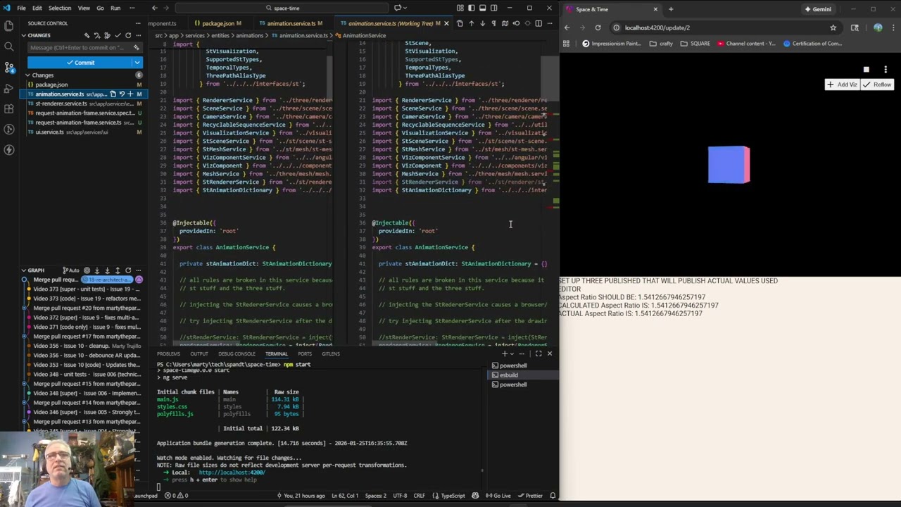 376 -ThreeJS and Angular Space And Time Application: Animation Refactor