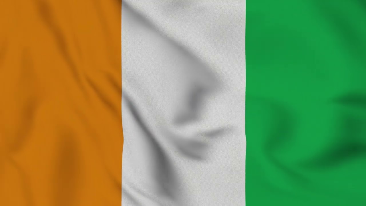 Ivory Coast Flag Waving 4K | Ivorian National Flag Animation
