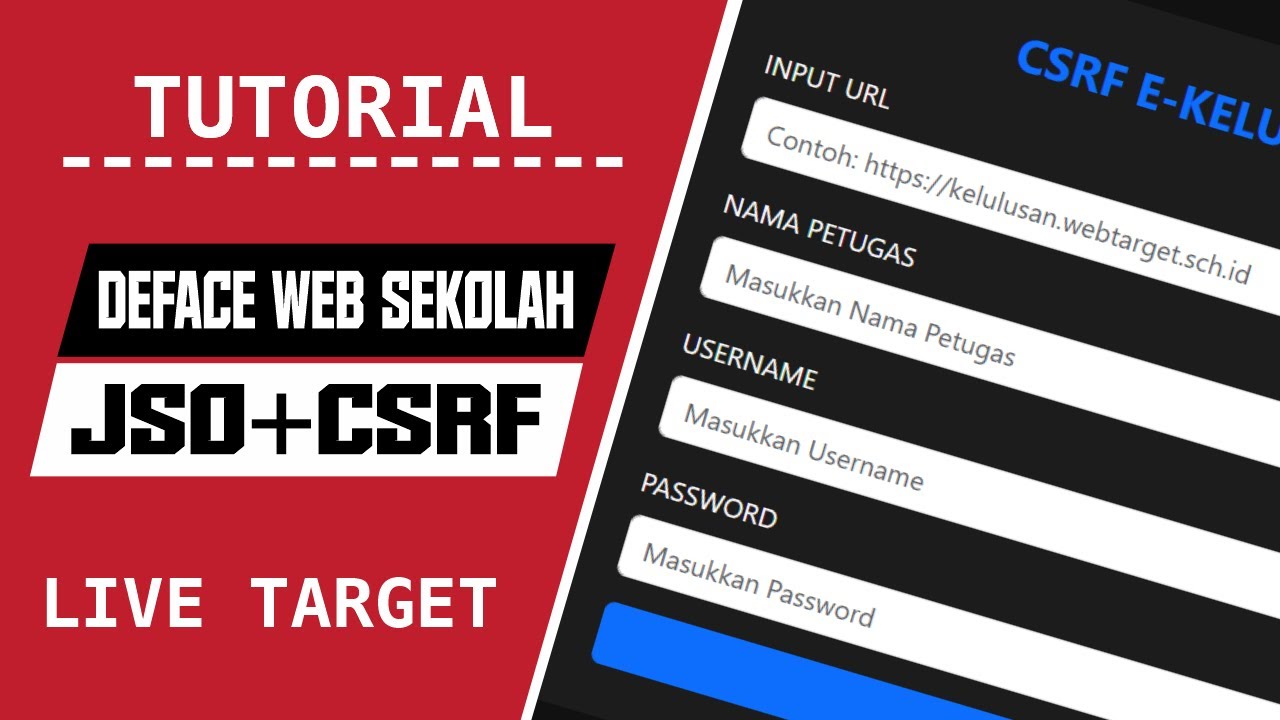 [BELAJAR HACKING] : Tutorial Deface Website Kelulusan Sekolah Teknis JSO + CSRF | Live Target