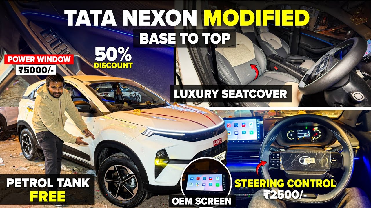 2026 TATA NEXON FACELIFT BASE MODEL MODIFICATION WITH PRICE✅TATA NEXON MODIFIED BASE TO TOP✅