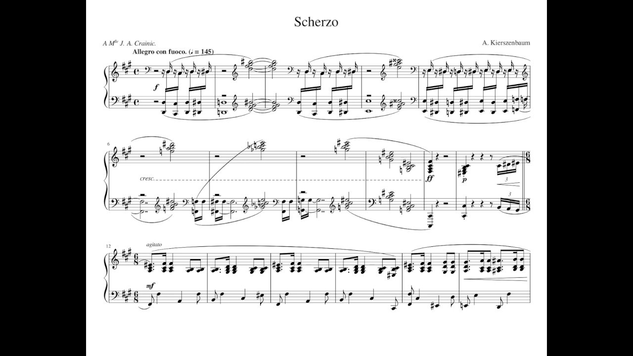 Andrew Kierszenbaum - Scherzo in F-Sharp Minor (with score)