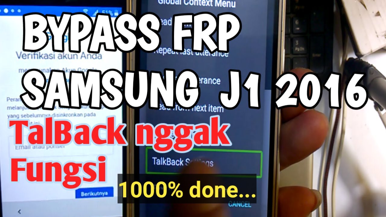cara bypass frp samsung j1 2016 tanpa pc‼️nggak bisa masuk talback || begini caranya⁉️