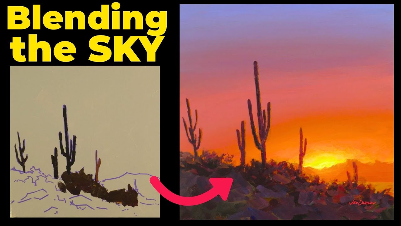 Painting the Perfect Sunset Glow | Saguaro Desert Full Tutorial | For The Love Of Painting