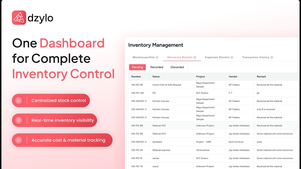 Stop Losing Materials! DZYLO Inventory Management Explained