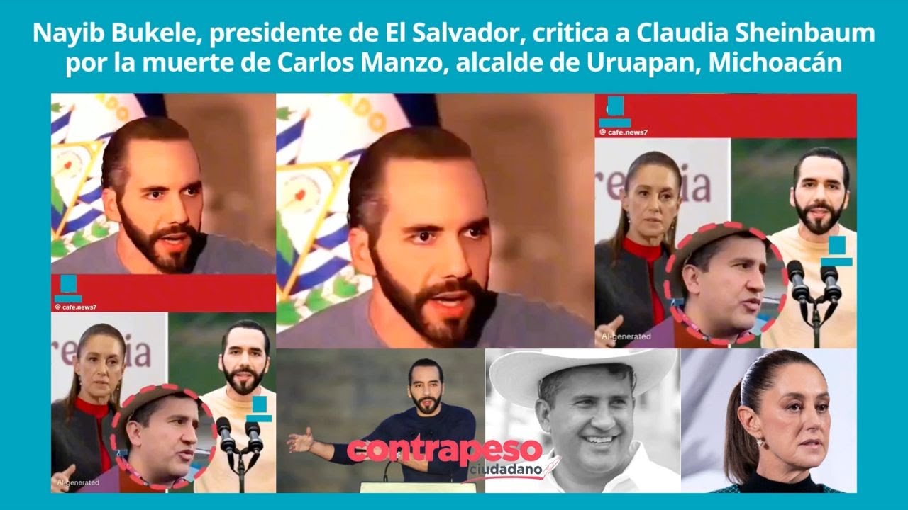 Nayib Bukele critica a Sheinbaum por la muerte de Carlos Manzo en Michoac&aacute;n #mexico #noticias