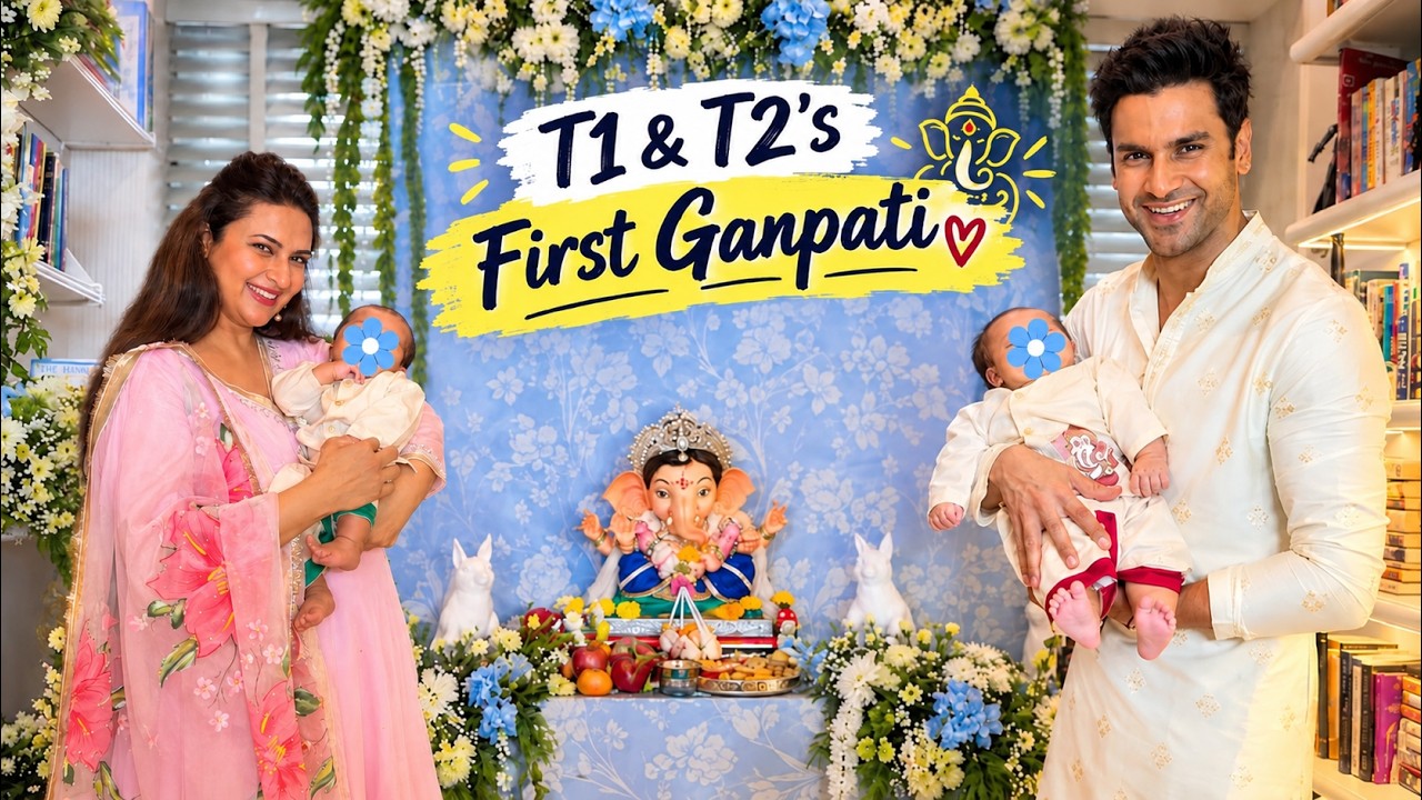 T1 & T2&rsquo;s First Ganpati Celebration ❤️ | Bringing Bappa Home🙏🏻 | Vivek Dahiya | Divyanka Tripathi