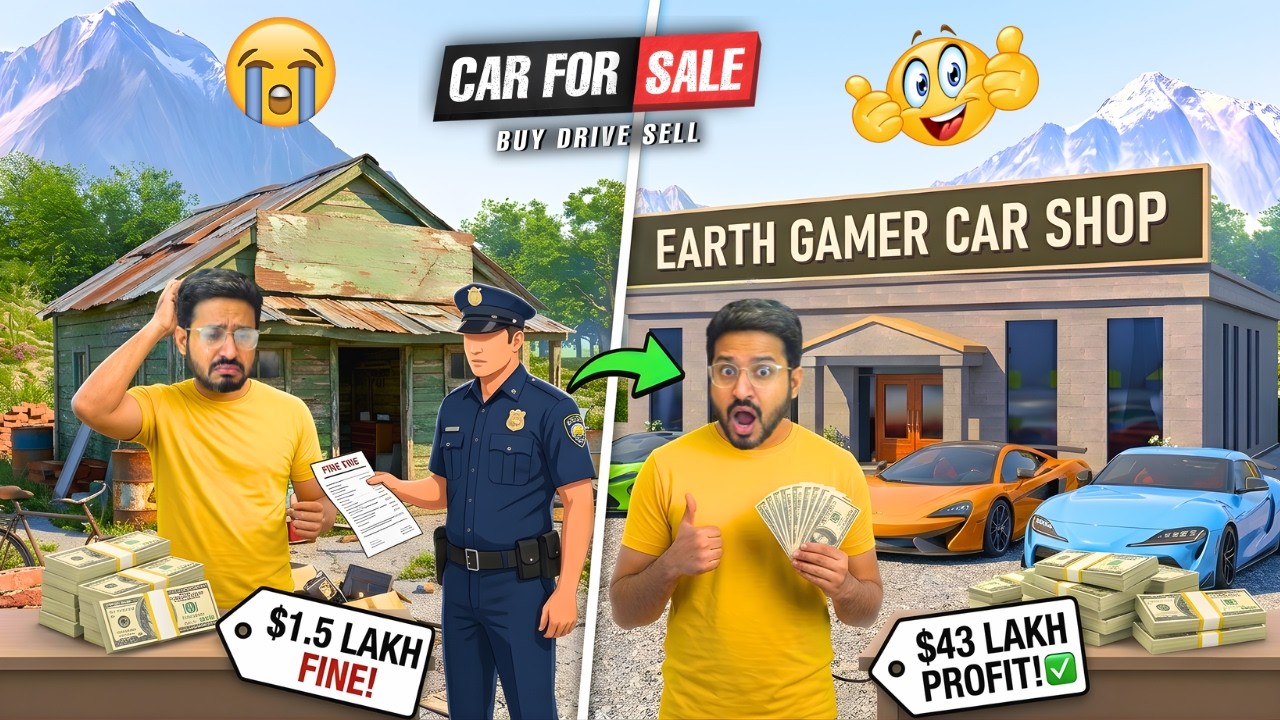 Police Fined Me 1.5 Lakh Loss 😭 | But I Made 43 Lakh Profit!😍 | Car For Sale Simulator | Earth Gamer