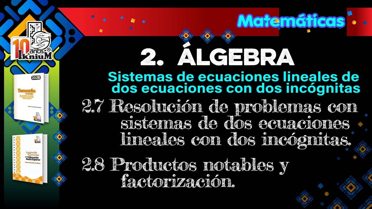 Matem&aacute;ticas - Tema 2.7 y 2.8 - IkniuM Media Superior
