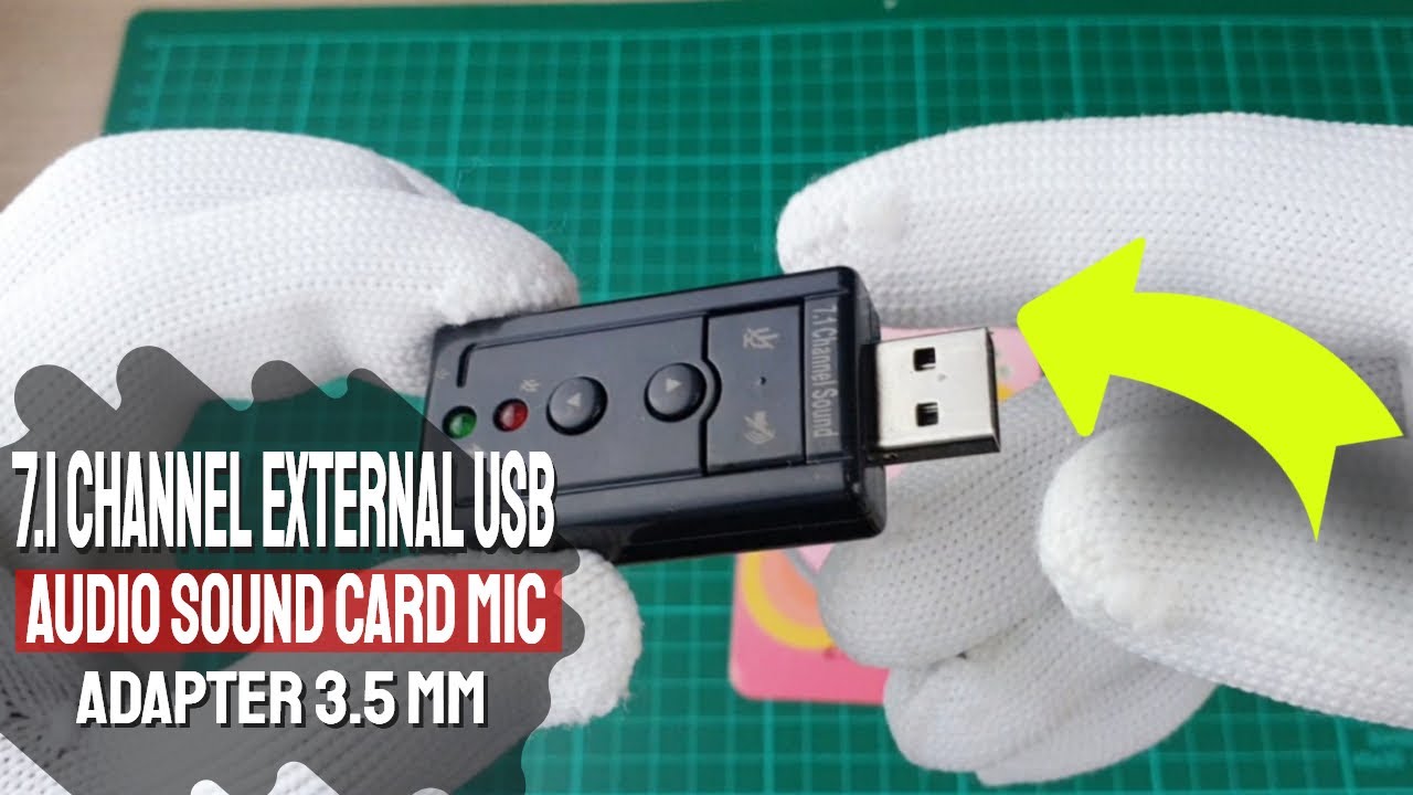 7.1 Channel External USB Audio Sound Card Mic Adapter 3.5 mm
