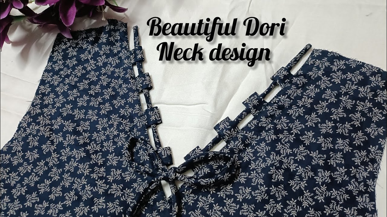 Neck Design with Dori cutting and stitching simple and easy | Beautiful Neck Design 