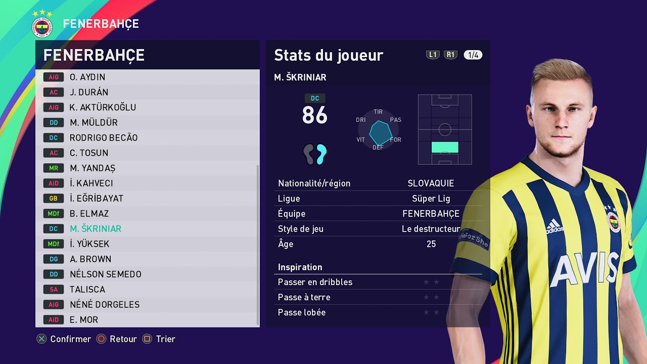 [PES 2021] FENERBAHÇE players - season 2025/2026