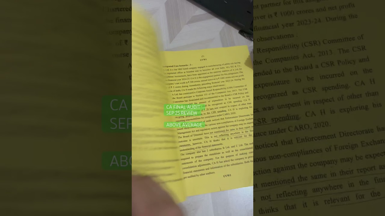CA Final Audit Sept 25 Review