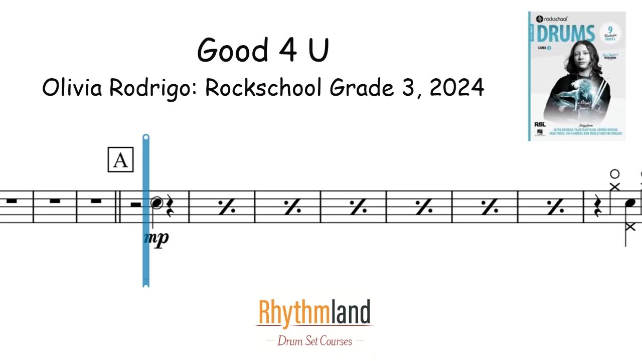 'Good 4 U' - Rockschool Grade 3 Drum Score | Full Play-Along (2024)