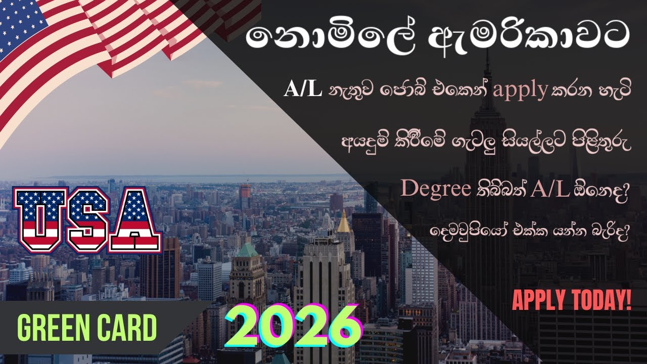 USA Green Card Questions | ප්‍රශ්න සියල්ලට පිළිතුරු | Job Experience එකෙන් apply කරන හැටි DV 2026